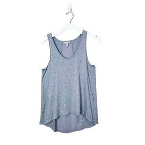 BANANA REPUBLIC Womens Tank SZ XS Gray Mesh‎ High Low Casual Athletic